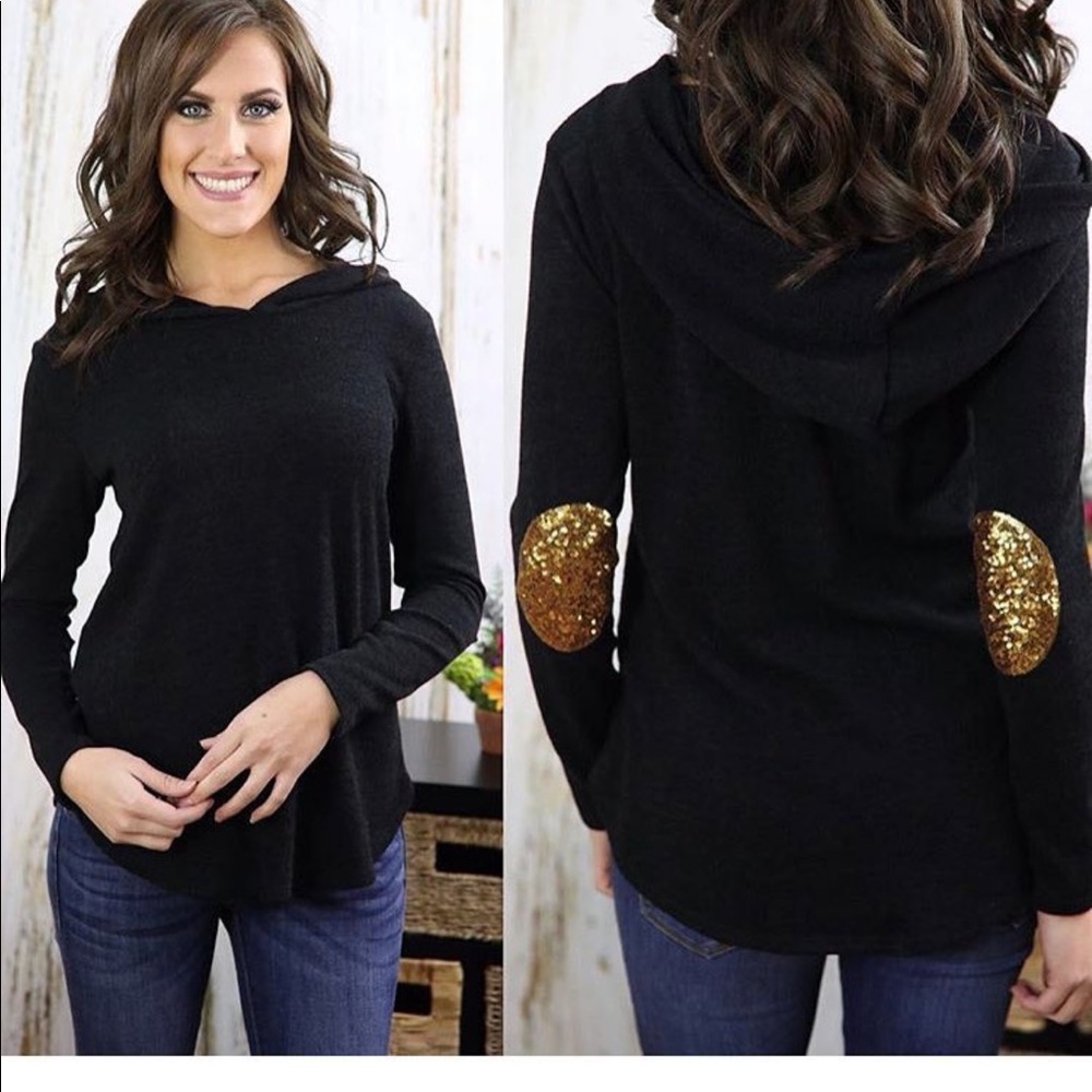 Sequined Elbow Hoodie